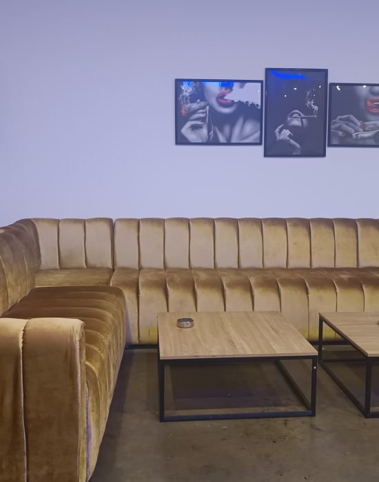 Salon du Cannabis Social Club Frontera Verde avec une atmosphère conviviale et relaxante